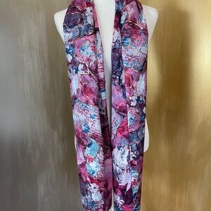 Italian Scarf Cashmere Wool Pink Abstract